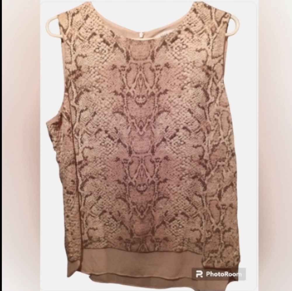 Olive + Rose Snakeskin Sleeveless Blouse EUC